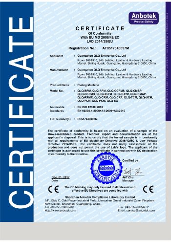 QLQ-BPM,RPM, CCPMS, CMBP, CCPMD, HGPM and others Anbotek Certificate