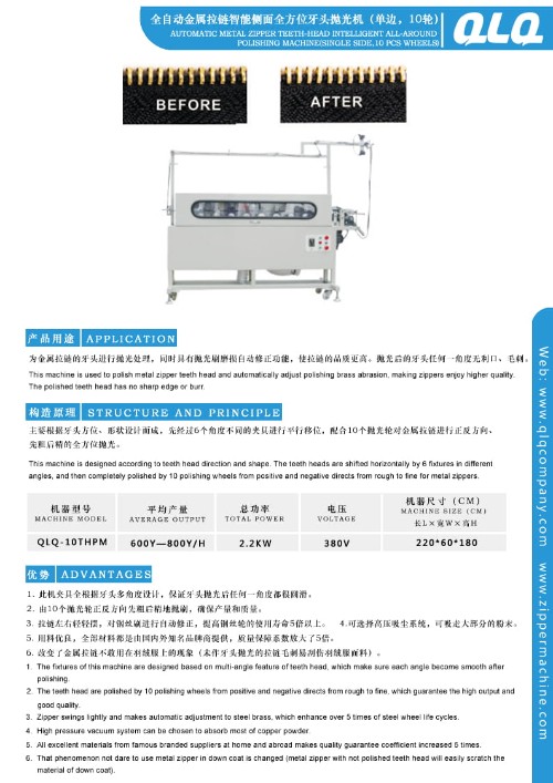 Automatic Metal Zipper Teeth Head Intelligent All Around Polishing Machine