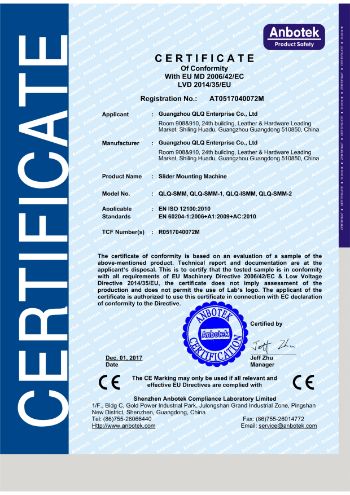 QLQ-SMM, QLQ-SMM-1, QLQ-ISMM, QLQ-SMM-2 Anbotek Certificate