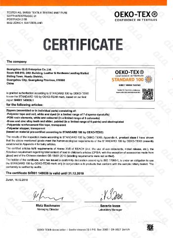 Testex Certificate