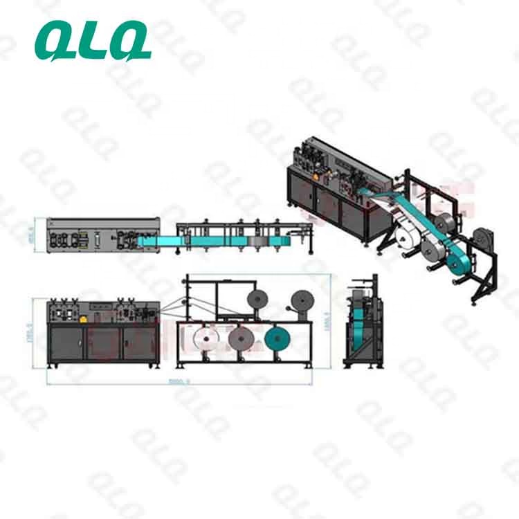 CE MODEL QLQ Automatic KN95 Mask Forming and Cutting Machine (II type) (nose bridge wire inside the f