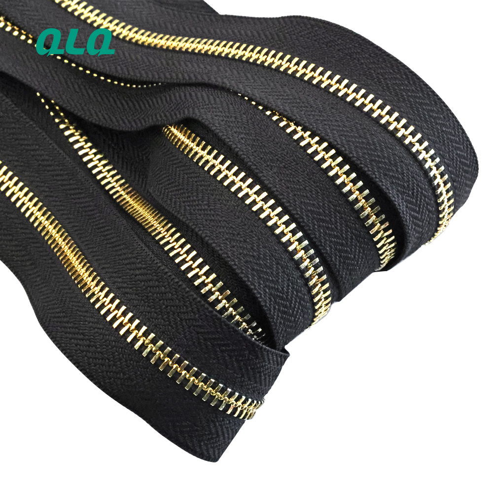 Wholesale 5# Brass Alunminum Long Chain Metal Zipper or Zips Roll